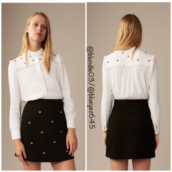 Maje “Ciel” bee embellished blouse 3 (US L) - Picture 2 of 7